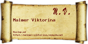 Malmer Viktorina névjegykártya